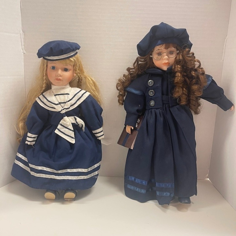 Two Vintage Porcelain‎ Dolls Seymour Mann Madison & Collectors Choice